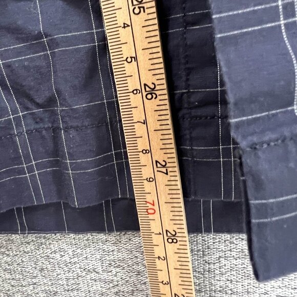 Wayne Gretzky Button Down Shirt Men Size M Navy Blue Window Pane Short Sleeve - Picture 9 of 12